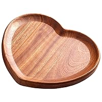 BESTOYARD Wooden Pallets Valentines Day Dessert Platter Sushi Serving Tray Heart Shaped Wood Serving Platters Heart Shaped Wooden Tray Valentines Day Sashimi Tray Dried Fruit Plate Portable