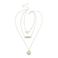 Beydodo Choker Necklace Tattoo Gold with Love Pendant Multilayer Necklace Gold-Plated
