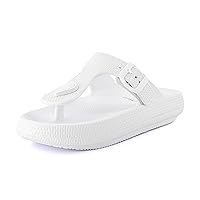 CUSHIONAIRE Women's Flo thong recovery cloud pool slide sandal with +Comfort