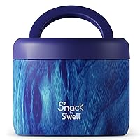 nack Stainless Steel Food Container - 24 Oz - Azure Forest - Double-Layered Insulated Bowls Keep Food Cold for 8 Hours and Hot for 6 - BPA-Free