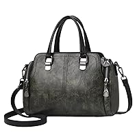 Women's Bag Multiple Pockets Handbag Soft Leather Large Capacity Shoulder Bag Female Crossbody Bags (Army green)