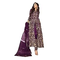 Indian woman's Girls Net Golden Cording Sequin Front Cut Designer Anarkali Party Dress 3922