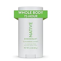 Whole Body Deodorant Stick Contains Naturally Derived Ingredients, Deodorant for Men and Women | 72 Hour Odor Protection, Aluminum Free with Coconut Oil and Shea Butter | Cucumber & Mint