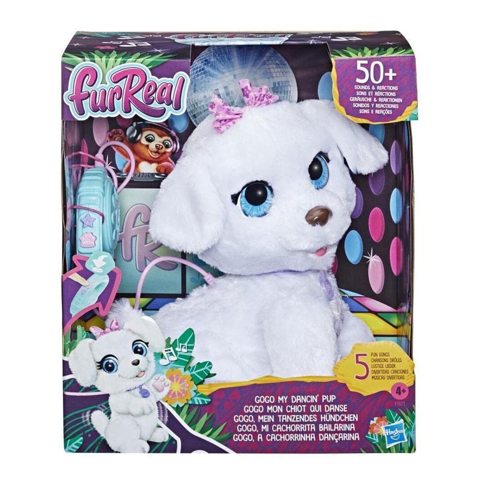 FurReal GoGo My Dancin' Pup, Electronic Pet Toy, Dancing Toy with 50+ Sounds and Reactions, Interactive Toys, Ages 4 and Up, White