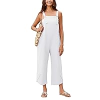 Uaneo Womens Cotton Adjustable Casual Summer Bib Overalls Jumpsuits with Pockets