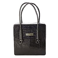 Model: Gina Crocodile Handbag (Dark Brown)
