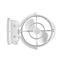Sirocco II™ Fan from by Caframo. 12V/24V Auto-Sensing DC, Omnidirectional Low-Power Draw Fan for Boats and RVs. Hardwire Installation Required. Made in Canada. White.