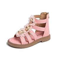 Kids BabyGirl's Kids High Zipper Flowers Roman Sandals Top Design Summer Little Sandals Child/Big