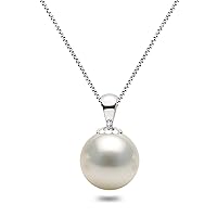 White Japanese AAAA 6-10mm Akoya Cultured Pearl Pendant Necklace 16