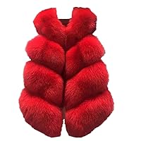 Lisa Colly Winter Women Sleeveless Faux Fur Vest Coat Warm Furry Jacket Short Outwear Coat