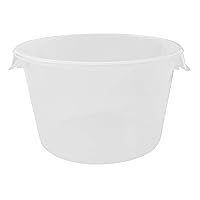 Rubbermaid Commercial Products Plastic Round Food Storage Container for Kitchen/Food Prep/Storing, 12 Quart, Clear, Container Only (FG572624CLR)