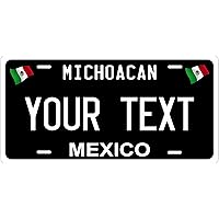 Michoacan Black White Personalized Custom Novelty Tag Vehicle Car Auto Motorcycle Moped Bike Bicycle License Plate (Auto (6x12))