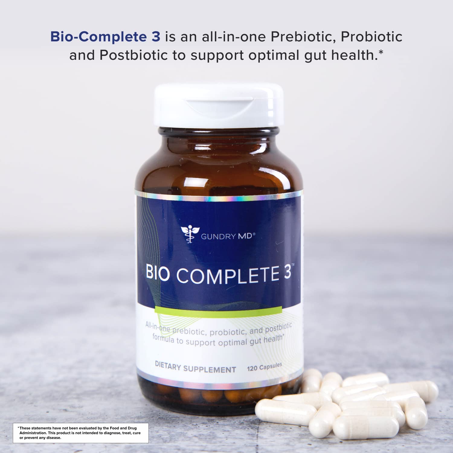 Gundry MD® Bio Complete 3 - Prebiotic, Probiotic, Postbiotic to Support Optimal Gut Health, 30 Day Supply