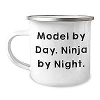 Model Gifts: Model by Day, Ninja by Night Camping Mug | Mother's Day Funny Gifts for Models from Kids, Husband, Wife