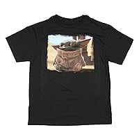 Star Wars Boy's The Mandalorian Baby Yoda Distressed Style Photo T-Shirt