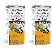 Nature's Way Sambucus HoneyBerry Cough Syrup for Kids, Made with Organic Black Elderberry Extract and Organic Honey, Vegetarian, 4 Fl Oz. (Pack of 2)
