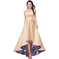 High Low Camouflage Wedding Guest Bridesmaid Dresses Muddy Girl Camo Formal Party Dress