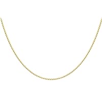 Carissima Gold Unisex 9 ct Yellow Gold 0.7 mm Mirror Box Chain Necklace of Length 46 cm/18 Inch