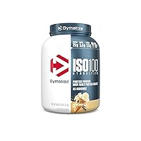 Dymatize ISO 100 Whey Protein Powder with 25g of Hydrolyzed 100% Whey Isolate, Gluten Free, Fast Digesting, Gourmet, 3 Pound, Vanilla, 3 Pound , 48 Oz
