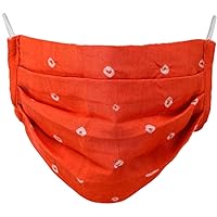 Two ply Fashion Mask from Jaipur with Bandhini (tie-dye) Design and Cotton-Backing