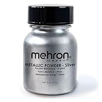 Makeup Metallic Powder | Metallic Chrome Powder Pigment for Face & Body Paint, Eyeshadow, and Eyeliner .5 oz (14 g) (Silver) Mehron Makeup Metallic Powder | Metallic Chrome Powder Pigment for Face & Body Paint, Eyeshadow, and Eyeliner .5 oz (14 g) (Silver)