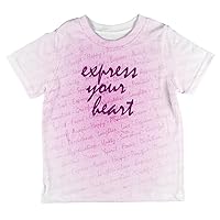 Inspirational Words Express Your Heart All Over Toddler T Shirt Multi 4T