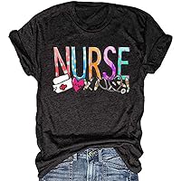 Beopjesk Nurse I'll Be There for You T-Shirt Womens Cute Short Sleeve Nurse Medical Graphic Tees Tops