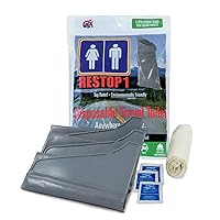 1: Portable Toilet Waste Bags for Liquids Only with Toilet Paper and Wet Wipes (Leak Proof Urinal Bags) - Pack of 1 (Each Pack Contains 3 Urinal Bags)