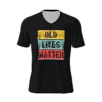 Old Lives Matter T-Shirts Mens Casual Top V-Neck Short Sleeve Shirts