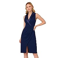 Adrianna Papell Women's Wrap Front Crepe Dress