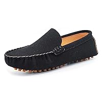 Boys Girls Loafers Oxford Flats Boat Moccasin Slip-On Schooling Daily Walking Shoes Black