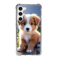 Cell Phone Case for Galaxy s21 s22 s23 Standard Plus + Ultra Models Most Sweetest Puppy Protective Bumper Brown and White Puppy Dog Design Slim Cover