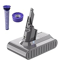 6.0Ah Replace for Dyson V7 Battery Replacement, Compatible with Dyson V7 Absolute V7 Trigger V7 Animal V7 Motorhead V7 Mattress Fluffy Vacuum Cleaners 21.6V SV11 Battery with 2 Filters
