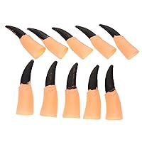 10 Pcs Witch Finger Nail Mushroom Costume Hat Eyeball Toys Foam Strip for Sofa White Spiders Zombie Finger Nail It Halloween Decorations Shoe Cleaning Brush Nails Make up The Witch