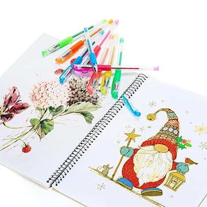 Gel Pens for Adult Coloring Books, 30 Colors Gel Marker Colored Pen with 40% More Ink for Drawing, Doodling Crafts Scrapbooks Bullet Journaling