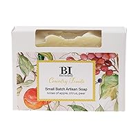 Boston International Scented Bar Soaps Made in the USA Small Batch Artisan Cold Process Soap, 4.5 Ounces, Country Fruits (Apple, Citrus, Pear)