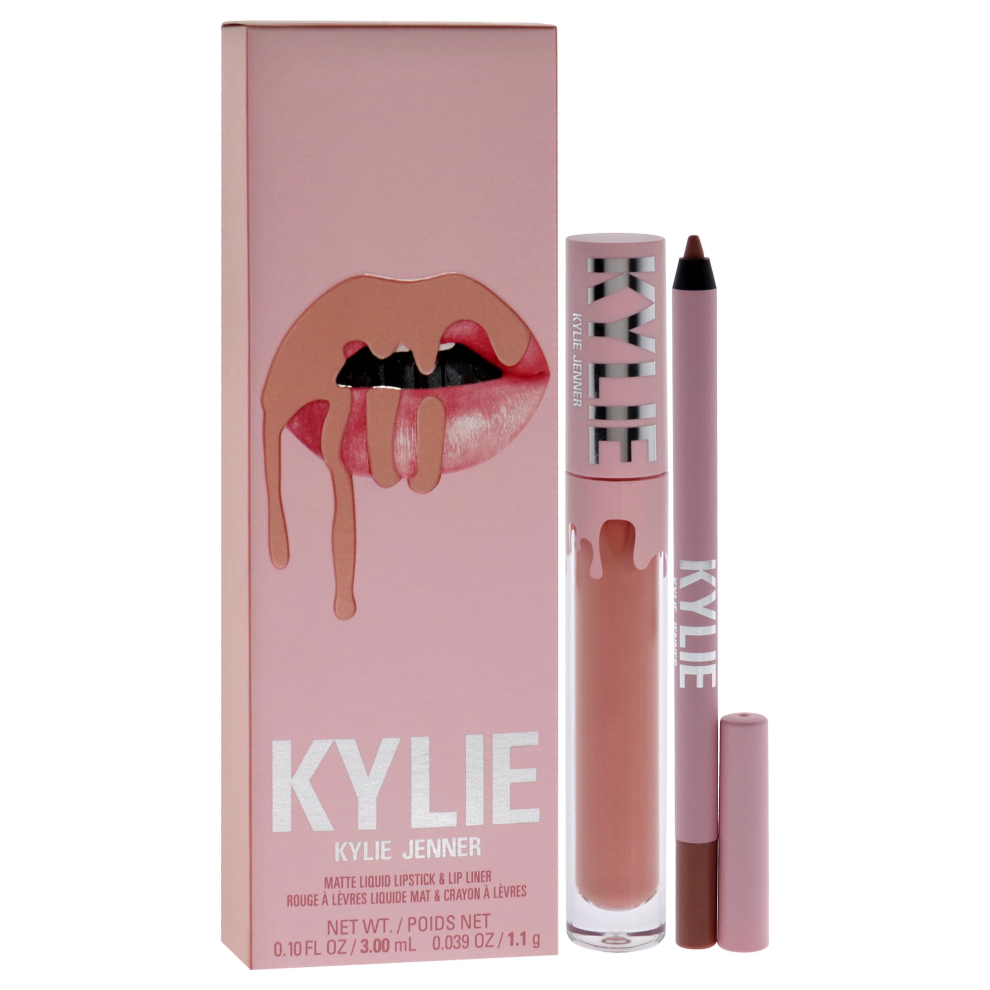 Kylie Cosmetics Matte Lip Kit - 700 Bare for Women - 2 Pc 0.10oz Matte Liquid Lipstick, 0.03oz Lip Liner