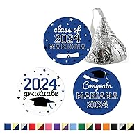 252 PCS Personalized Candy Chocolate Kiss Stickers Graduation Favors Custom Name Year Candy Stickers Chocolate Sticker Graduation Labels Grad Favors Graduation Stickers College Graduation Decor