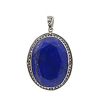 925 Sterling Silver Lapis Lazuli September Birthstone Pendant