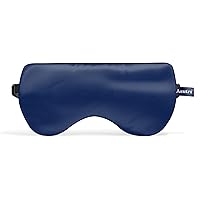 ASUTRA Silk Eye Pillow for Sleep, Navy | Filled w/Lavender & Flax Seeds | Weighted | Meditation & Light Blocking Blindfold