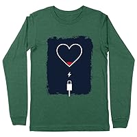 Heart Design Long Sleeve T-Shirt - Charger T-Shirt - Funny Long Sleeve Tee Shirt