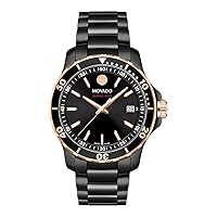 Movado Series 800 Men's 2600162 Black Sunray Dial Quartz Watch 40mm
