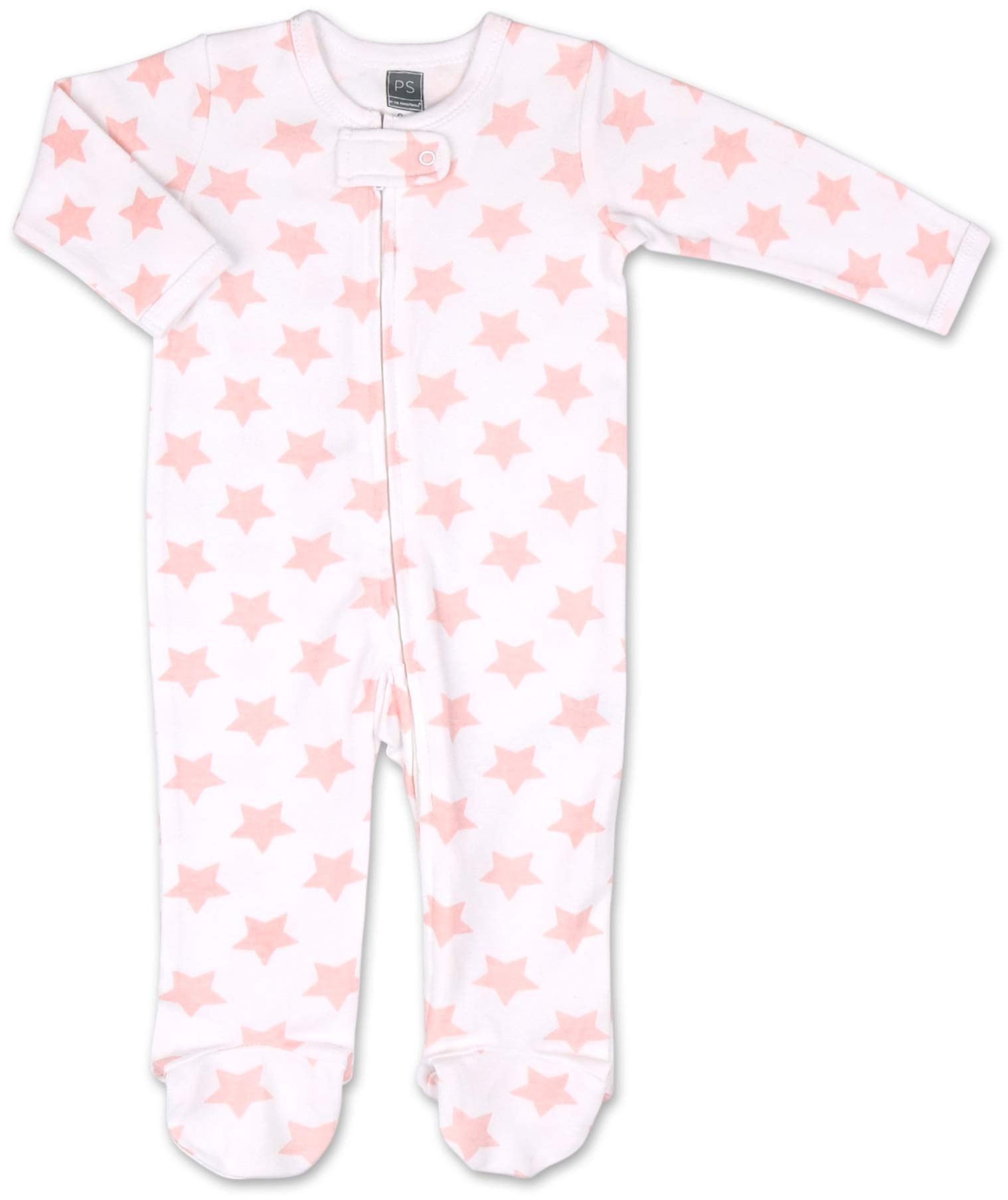 The Peanutshell Baby Sleeper Set for Baby Girls | 3 Pack in Pink Floral, Blush, & Stars | Newborn to 9M Footed Girl Pajamas