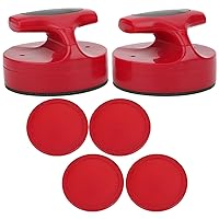 Large Size Red Hockey Game Table Slider Pusher Set, 94MM with 4 Pucks Accessories Table Hockey Pucks