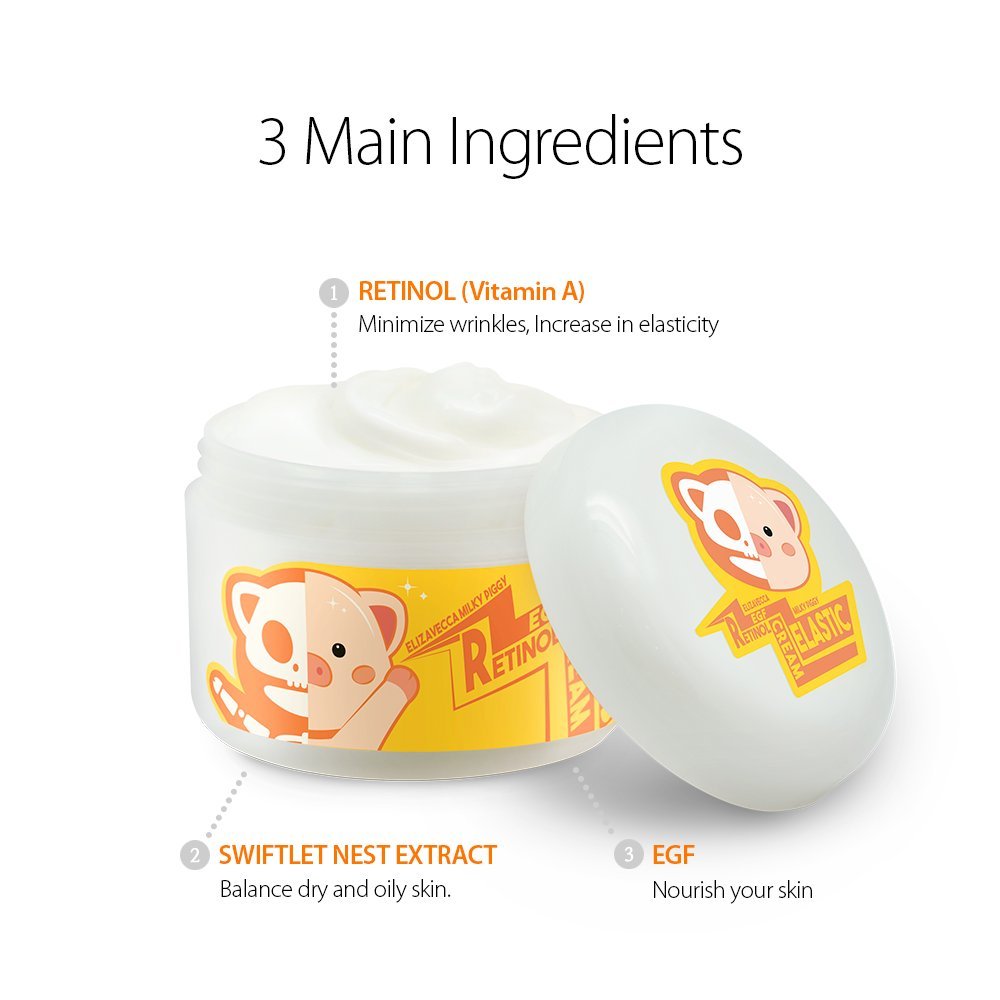 Elizavecca Milky Piggy Wrinkle Care Revitalize EGF Retinol Cream 100g/3.53 fl.oz. - Retinol Swiftlet Nest Extract (69.9%) | Anti-Aging Face Cream | Not Tested on Animals, No Parabens