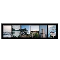 Adeco Decorative Handcrafted Wood Wall Hanging Collage Picture Frame with 6-5 x 7 Inch Openings