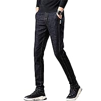 Andongnywell Men's Bike Jeans Skinny Slim Fit Stretch Straight Leg Fashion Denim Pants with Zipper Trousers