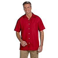Men's Barbados Textured Camp Shirt 6XL PARROT RED