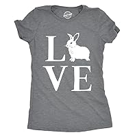 Womens Love Bunny Tshirt Cute Adorable Easter Sunday Rabbit Tee for Ladies