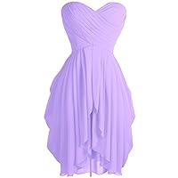 FEESHOW Junior's Party Chiffon Dresses Strapless Sweetheart Lace Up Back Dresses Prom Homecoming Dresses